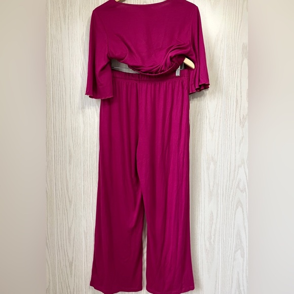 PRETTYGARDEN 2 Piece Outfits For 2024 Summer Wide Leg Pants Set Purple Size M - Picture 11 of 14